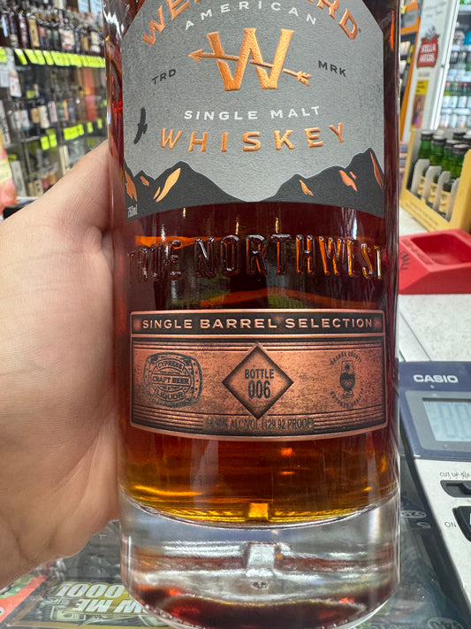 Westward Single Barrel American Single Malt Whiskey “Cypress Craft & OCBS” 129.92 Proof