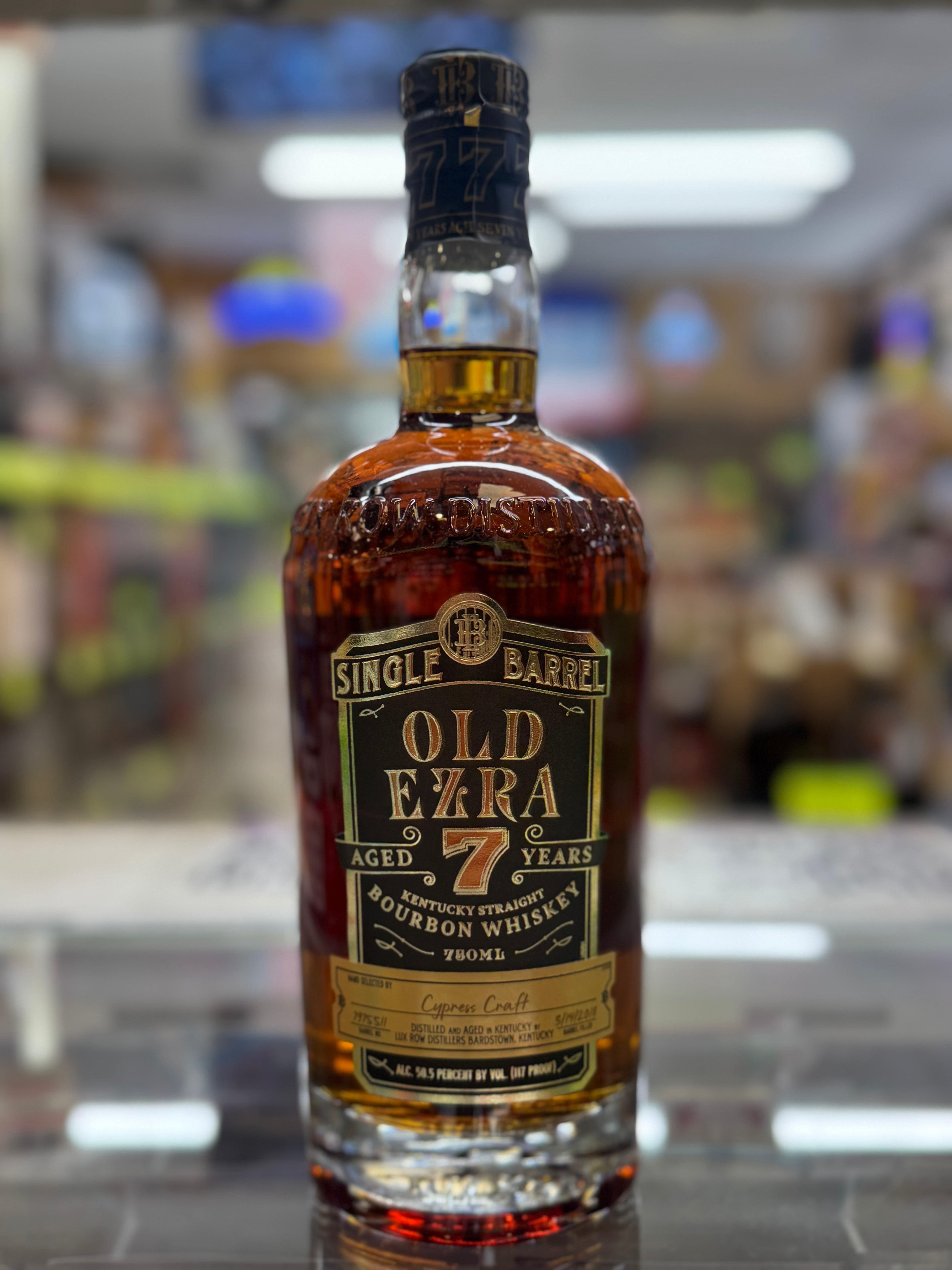 Old Ezra 7 Year Single Barrel Bourbon “Cypress Craft” – Cypress