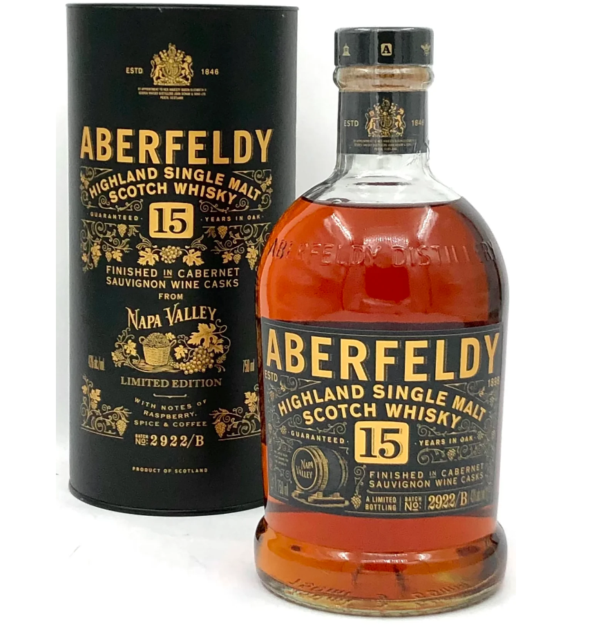 Aberfeldy 15 Year Napa Valley Cabernet Sauvignon Wine Cask Finished Highland Single Malt Scotch