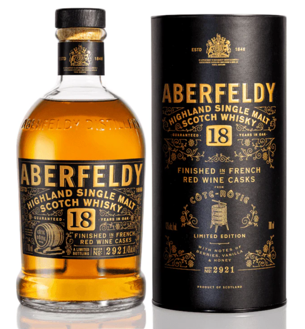 Aberfeldy 18 Year Old Red Wine Casks Finish Highland Single Malt Scotch Whisky