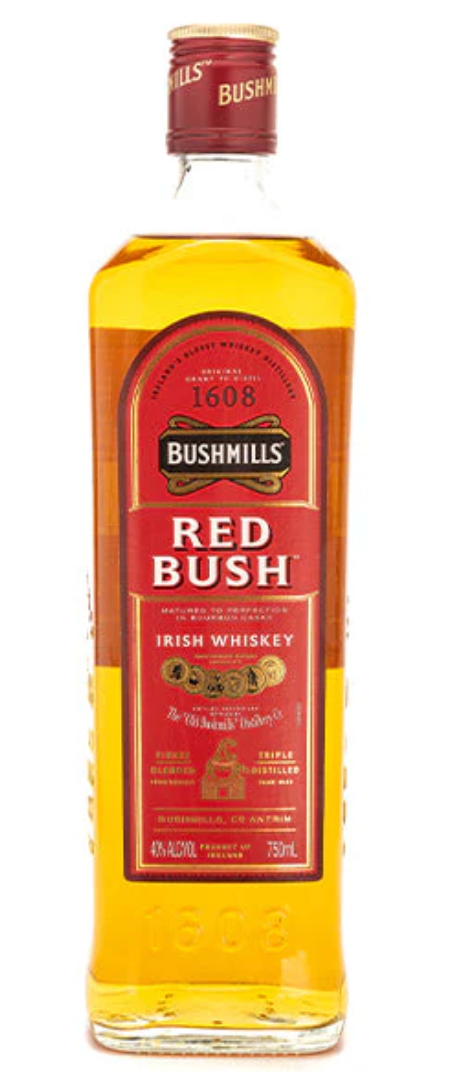 Bushmills Red Bush Irish Whiskey Triple distilled finest blend 750 ml