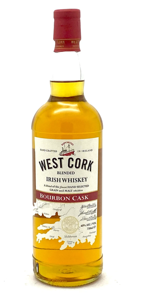 West Cork Triple Distilled Irish Whiskey Product of Ireland Bourbon Cask Matured