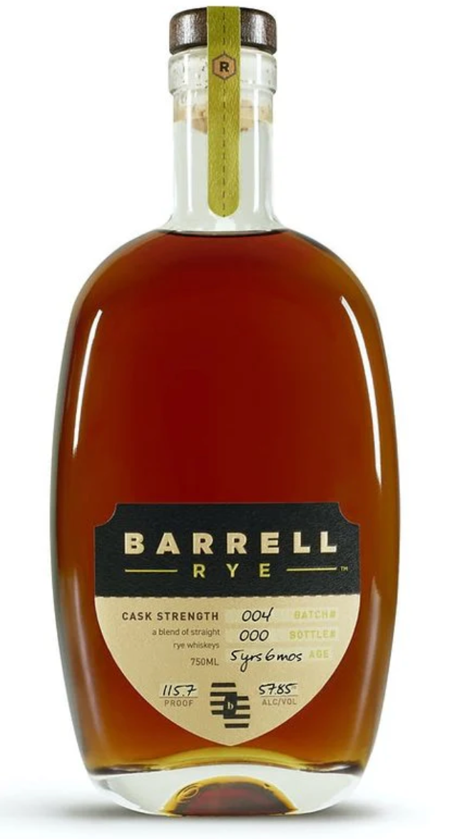 Barrell Rye 5 Year Old Batch #004 Cask Strength Rye Whiskey 750 ml