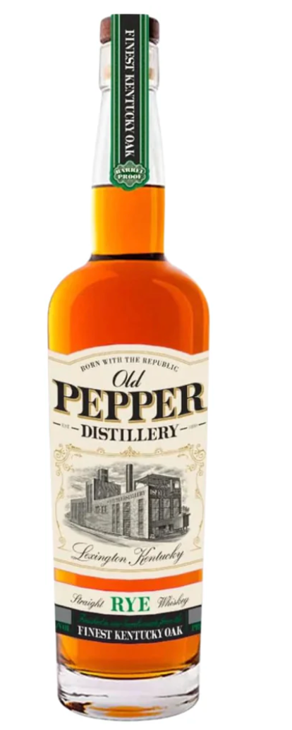 Old Pepper Distillery Straight Rye Whiskey Finest Kentucky oak 750 ml