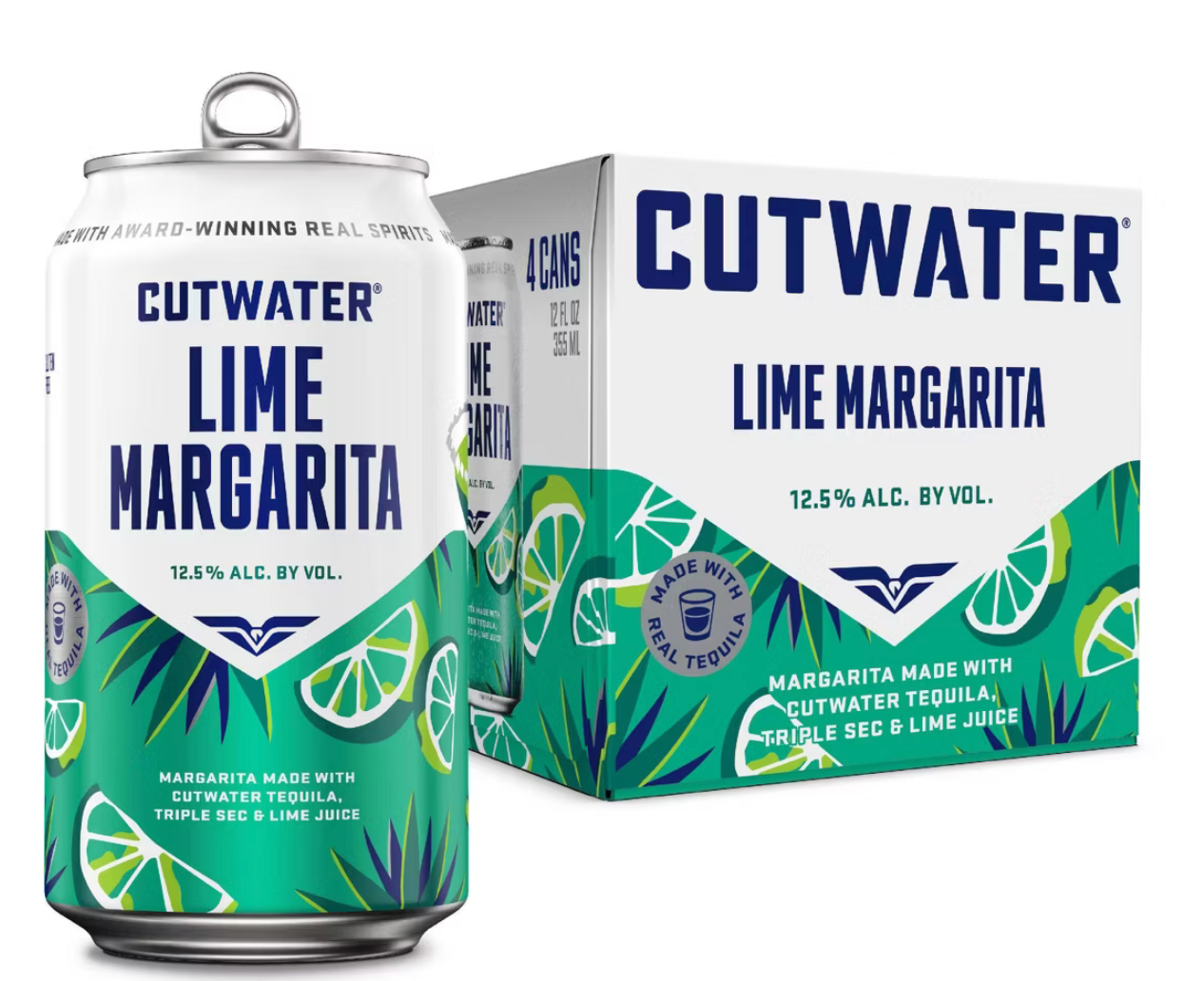 Cut Water Lime Margarita 4 cans 12 FL 0Z 355 ml