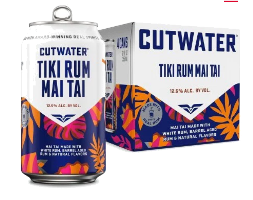 Cut Water Tiki Rum Mai Tai 4 Cans 12 FL OZ 355 ml