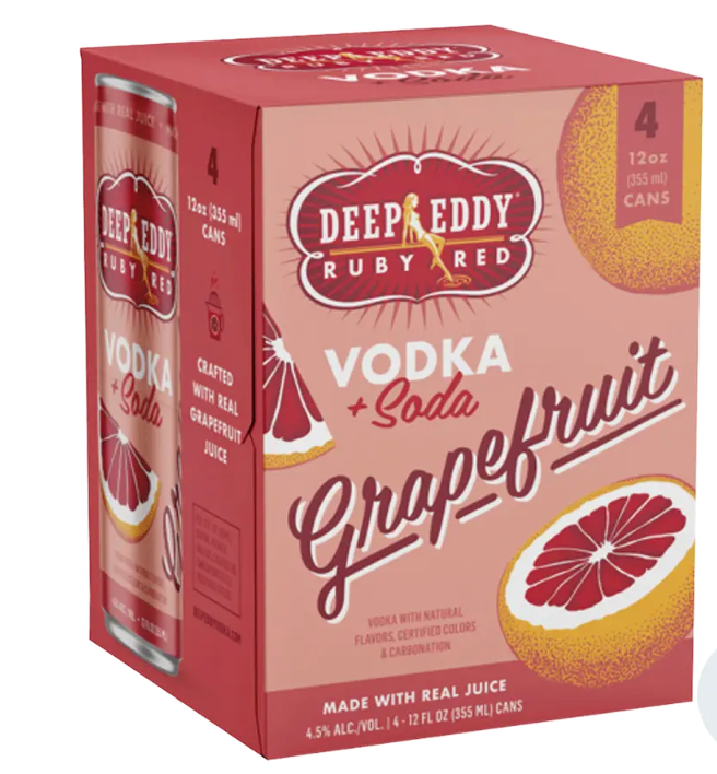 Deep Eddy Ruby Red Vodka + Soda Grapefruit 4pk-12oz cans