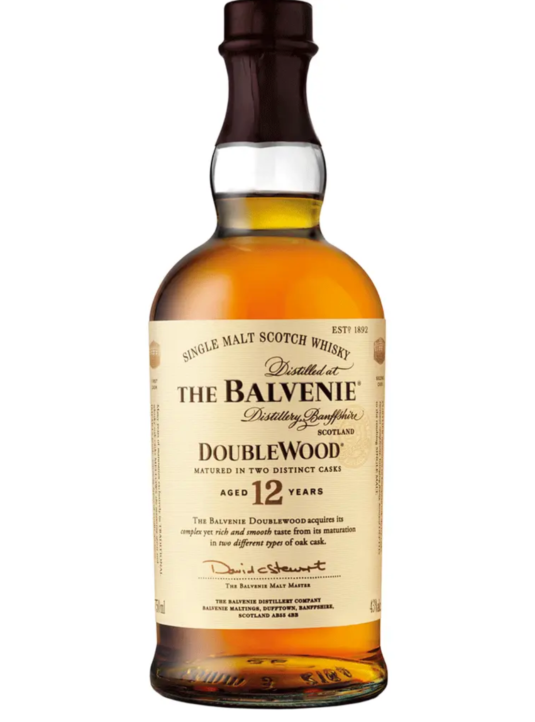The Balvenie 12 Year Old DoubleWood Single Malt Scotch Whiskey 750ml Bottle