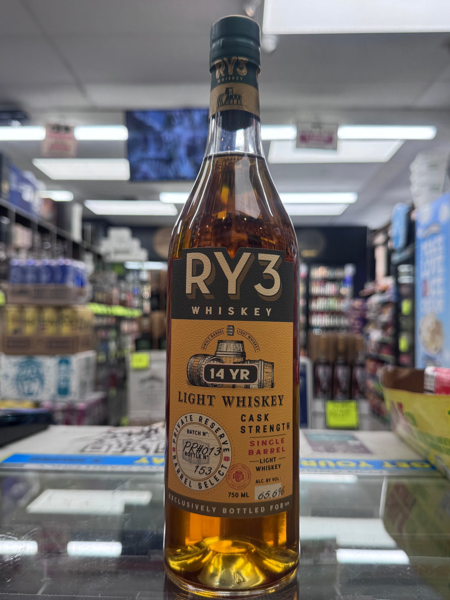RY3 14 Year Light Whiskey Cask Strength Single Barrel - Private Reserve Batch PR#013