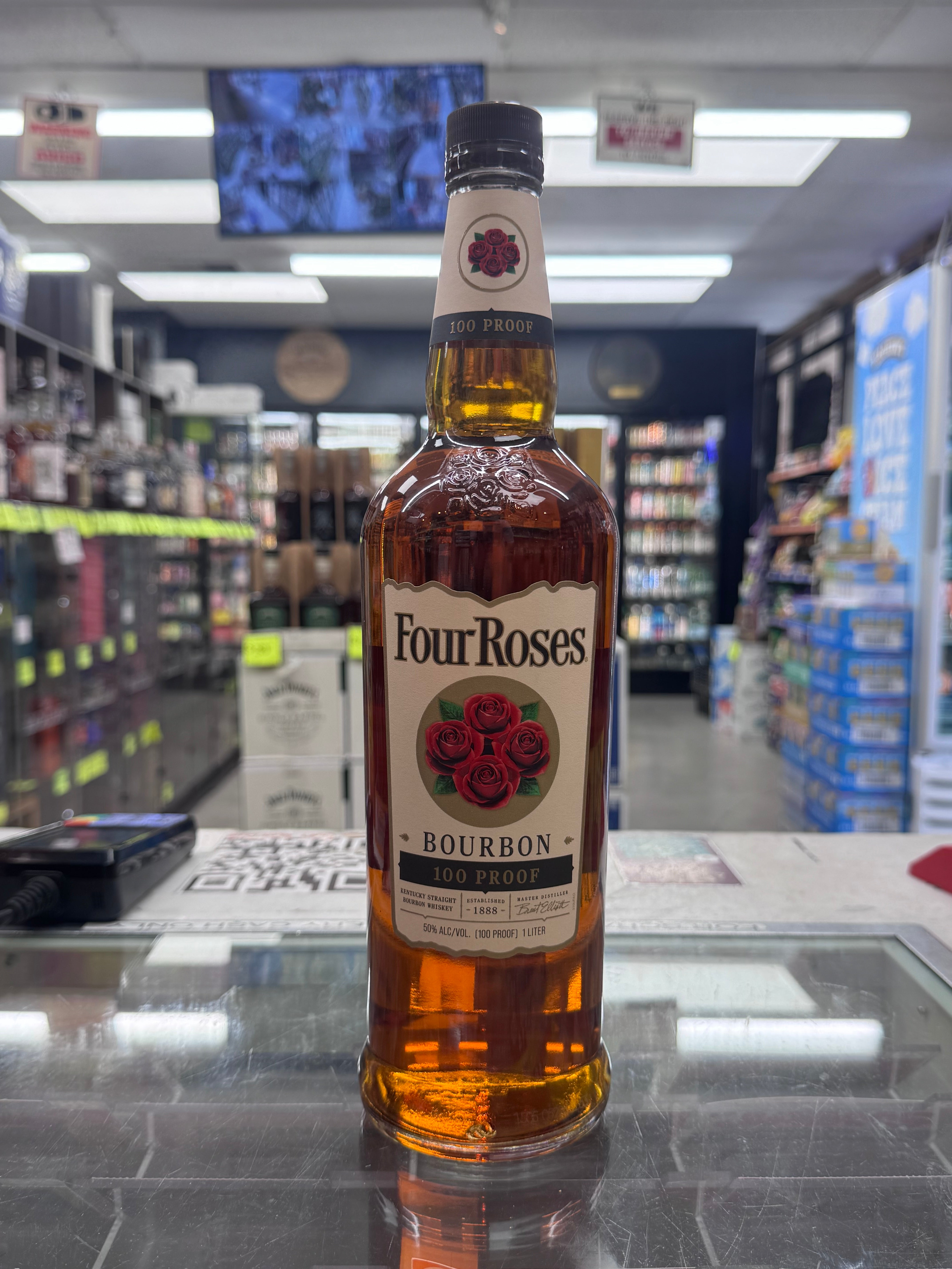 Four Roses Kentucky Straight Bourbon Whiskey 100 Proof 1 Liter ...