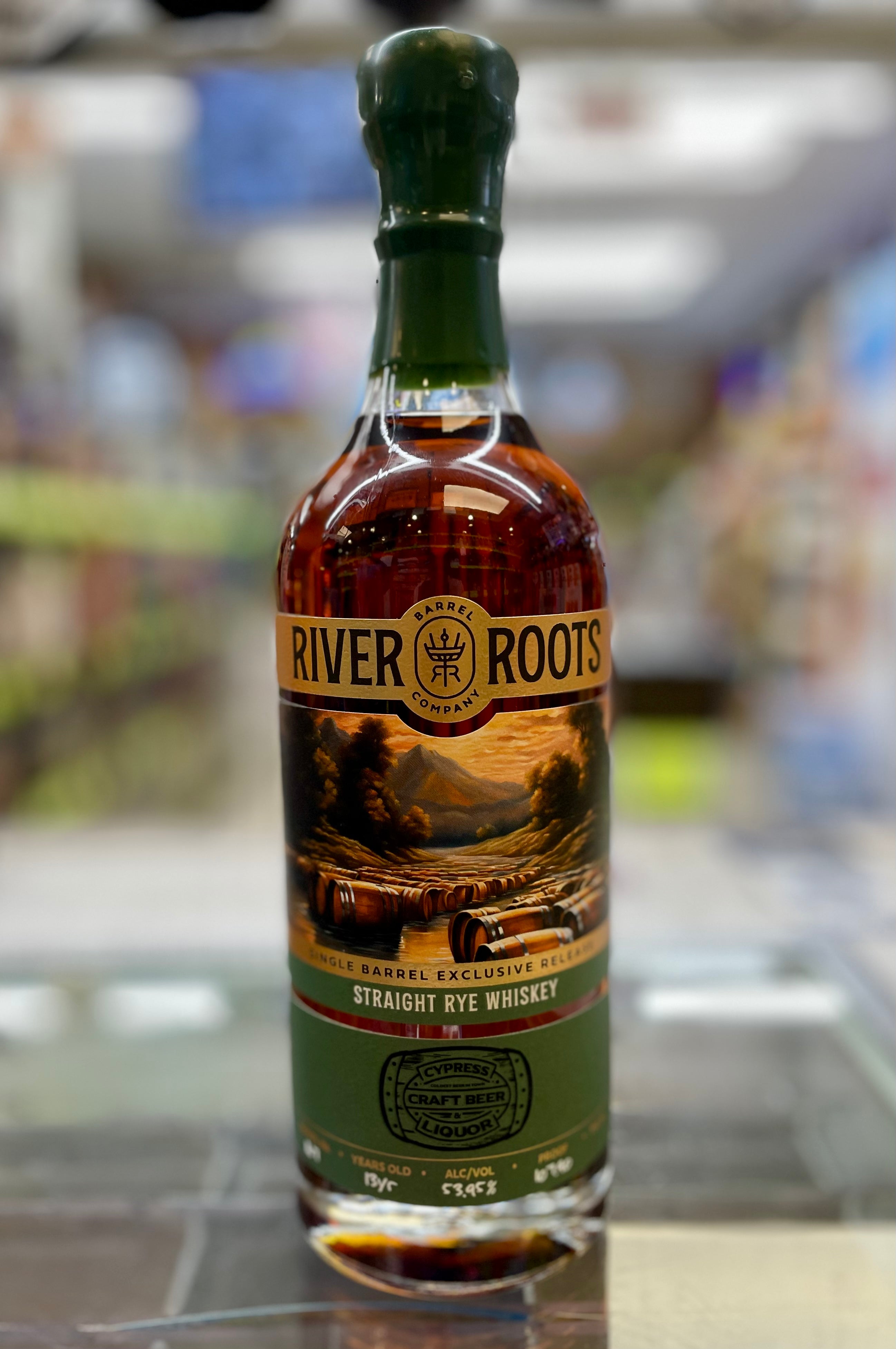 River Roots Single Barrel 13 Year Rye Whiskey 107.9 Proof – Cypress ...