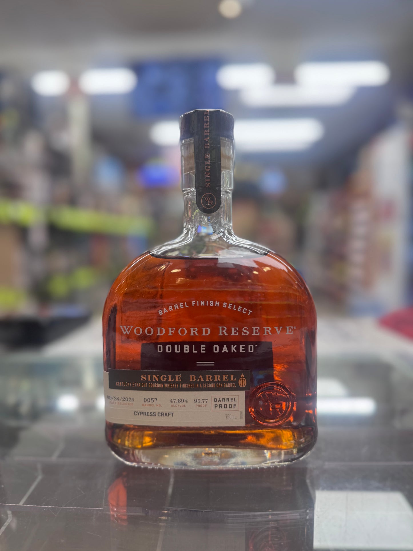 Woodford Reserve Double Oak Barrel Proof Single Barrel 95.77 Proof “Cypress Craft”