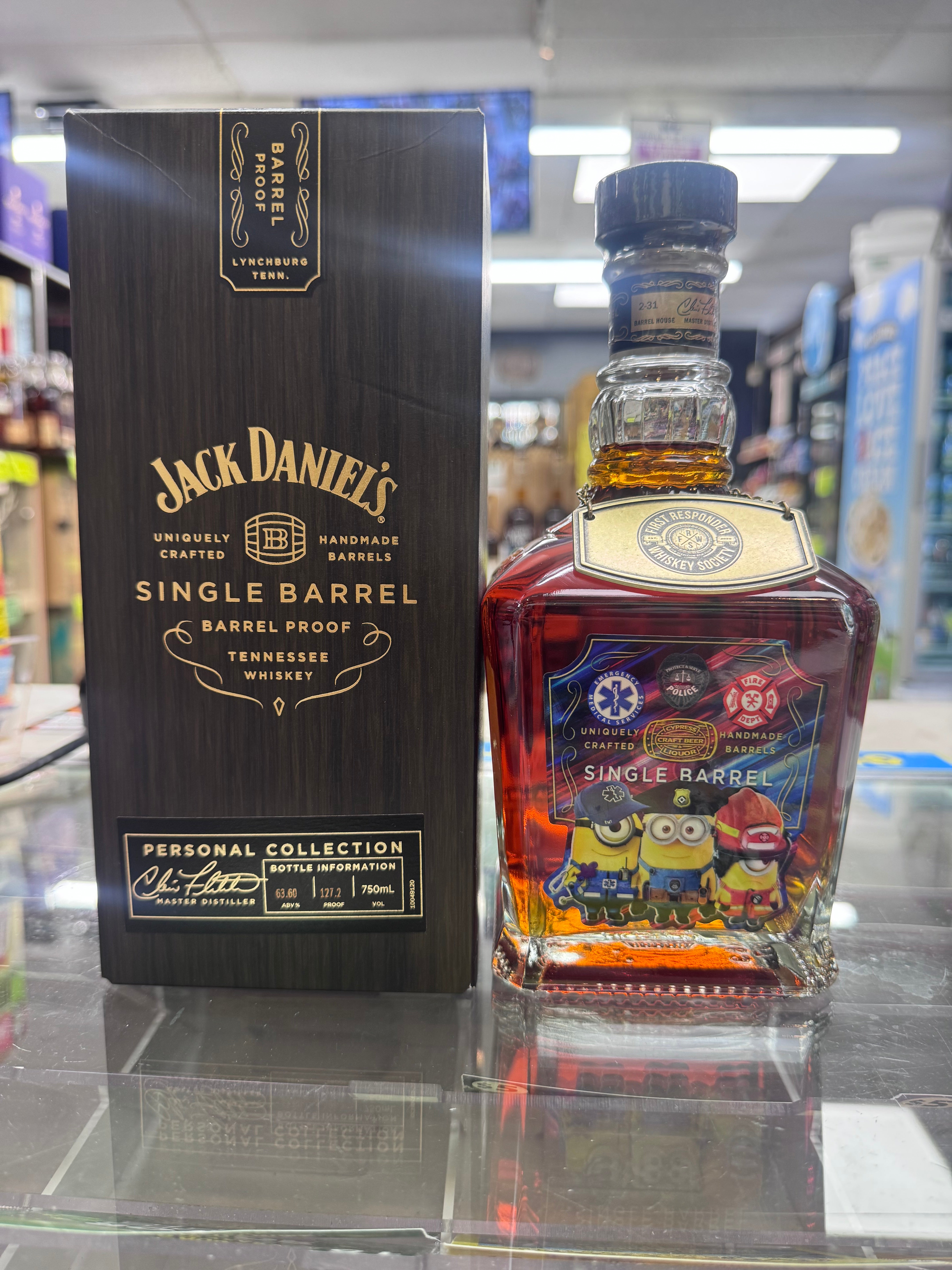 Jack Daniel Single Barrel、箱付き、古酒、未開栓 Jack Daniel's Single Barrel Barrel Proof First Responder Whiskey