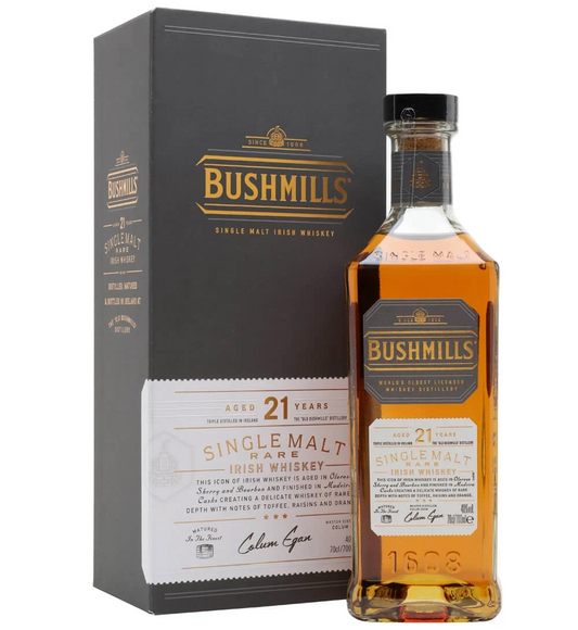Bushmills Single Malt Irish Whiskey Aged 21 years rare