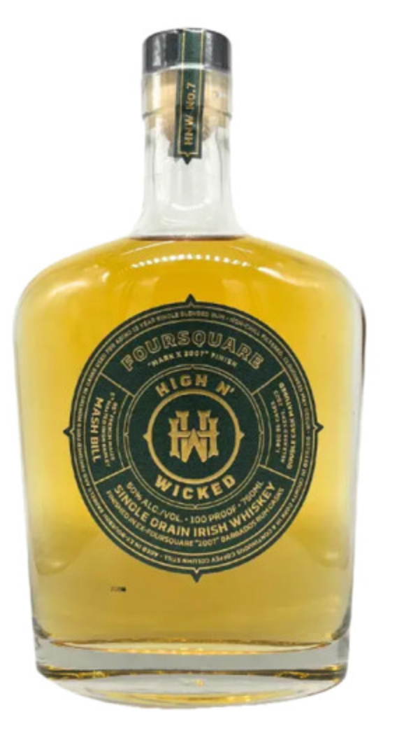 Foursquare High N' Wicked Irish Single Grain Whiskey Aged in Foursquare 2007 Barrel.
