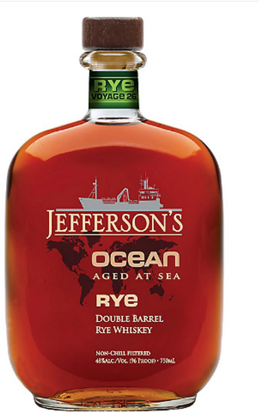 Jefferson's Ocean Aged 26 years at sea Rye Double Barrel Rye Whiskey