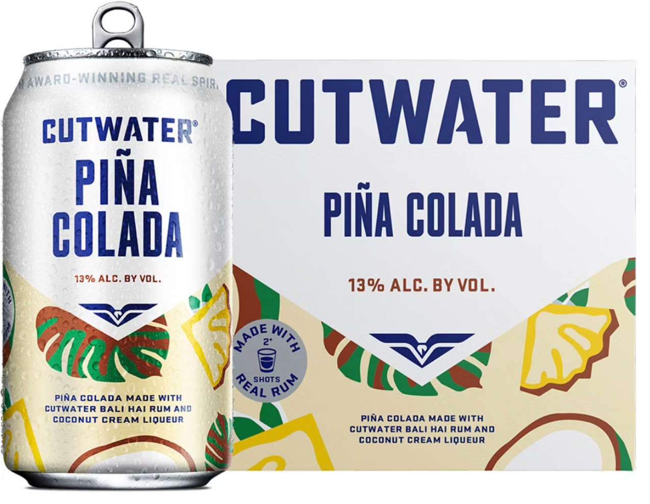 Cut Water Pina Colada 4 cans 12 FL OZ 355 ml