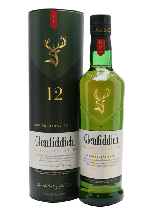 Glenfiddich 12 Years Original Twelve Single Malt Scotch Whiskey