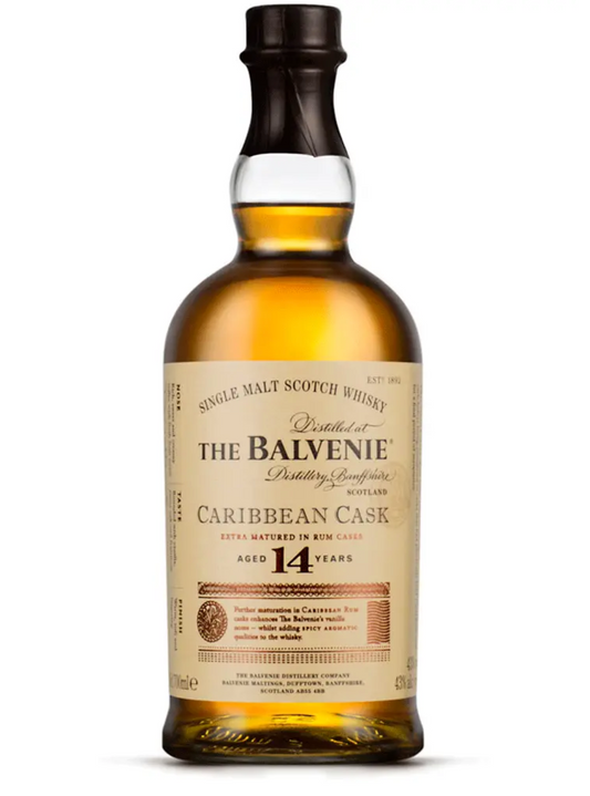 The Balvenie 14 Year Old Caribbean Cask Single Malt Scotch Whiskey 750ml Bottle